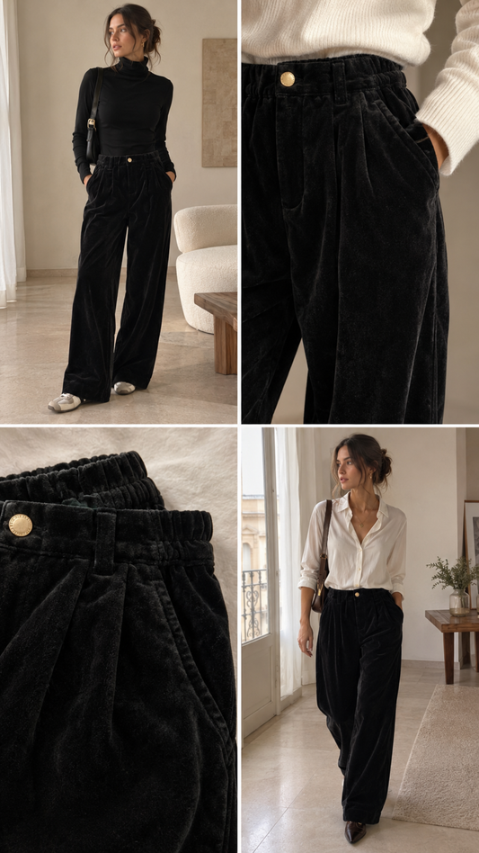 Pantalón retro de pana de mujer