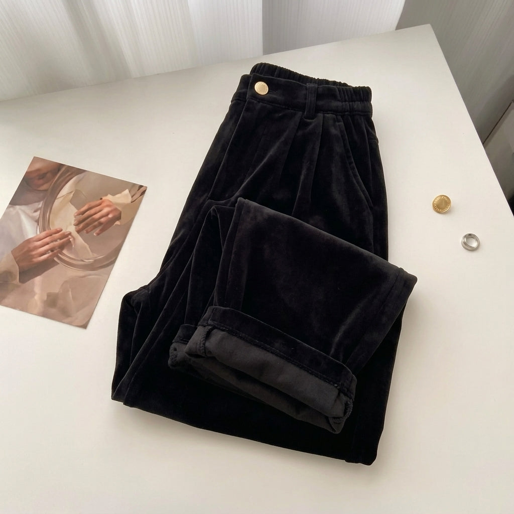 Pantalón retro de pana de mujer