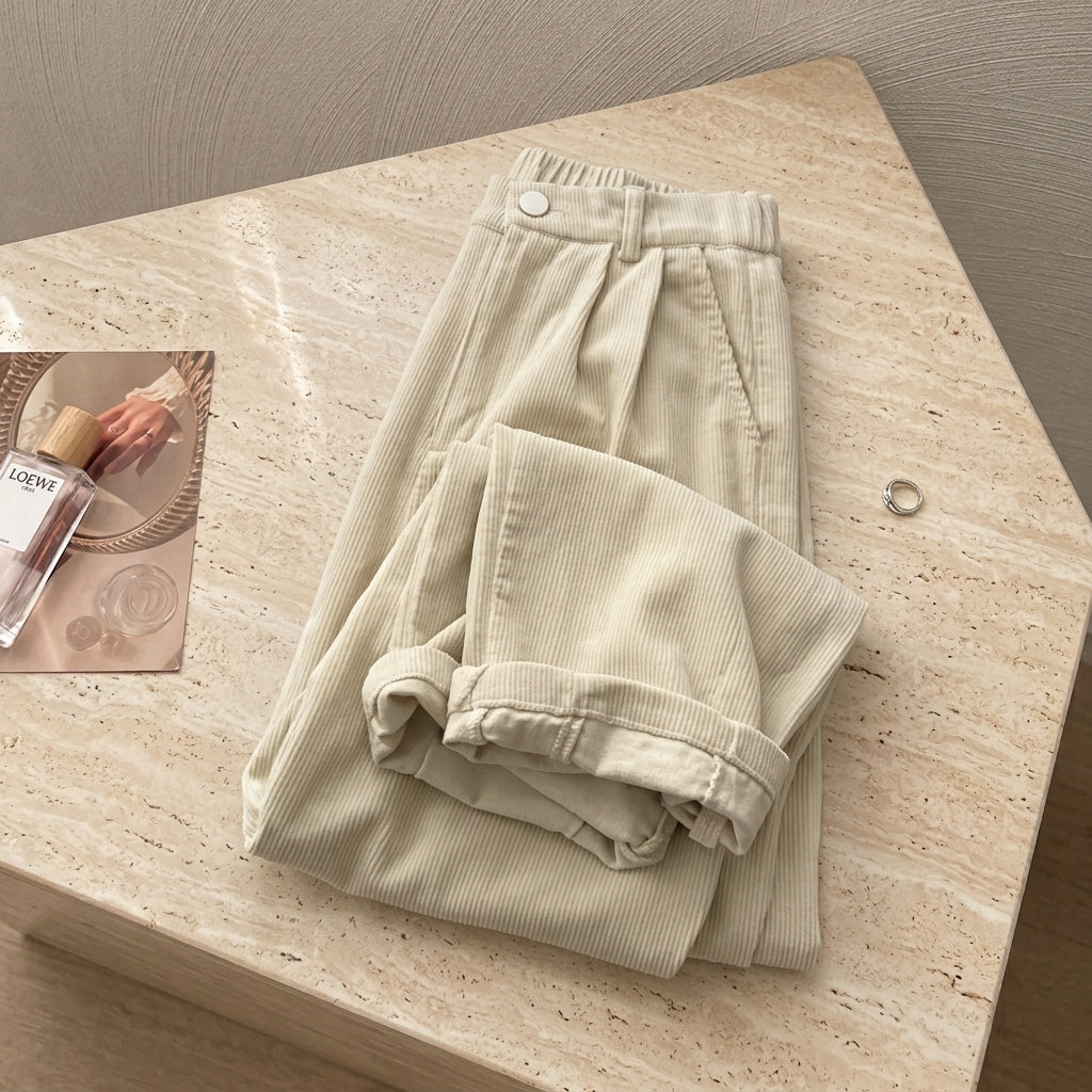 Pantalón retro de pana de mujer